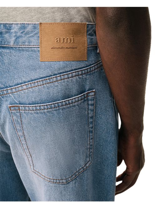 Jeans dal taglio ampio in denim indaco effetto used Ami Paris Ami Paris | HTR450.DE0046480 USED BLUE